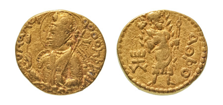 Stamp of Coins » Kushan Kushanas, Huvishka, c. 151-192, AV dinar, 7.83 g. Athsho