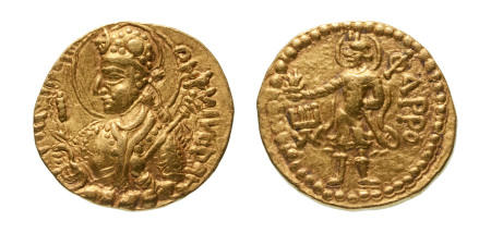 Stamp of Coins » Kushan Kushanas, Huvishka, c. 151-192, AV dinar, 7.84 g. Pharro