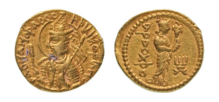 Stamp of Coins » Kushan Kushanas, Huvishka, c. 151-192, AV dinar, 7.93 g. Ardoksho