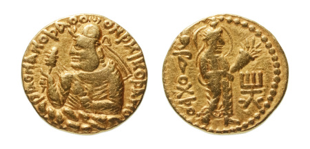 Stamp of Coins » Kushan Kushanas, Huvishka, c. 151-192, AV dinar, 7.70 g. Ardoksho