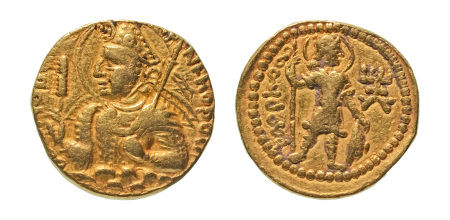 Stamp of Coins » Kushan Kushanas, Huvishka, c. 151-192, AV dinar, 7.88 g. Shaoreoro