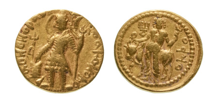 Stamp of Coins » Kushan Kushanas, Vasudeva I, c. 190-230, AV dinar, 7.85 g. Oesho Bull