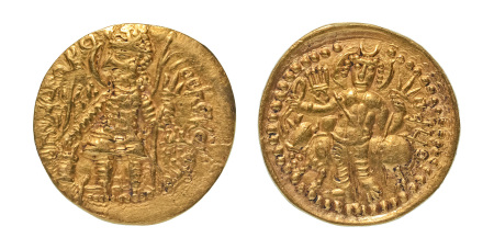 Stamp of Coins » Kushan Kushanas, Vasudeva I, c. 190-230, AV dinar, 7.85 g. Oesho Bull