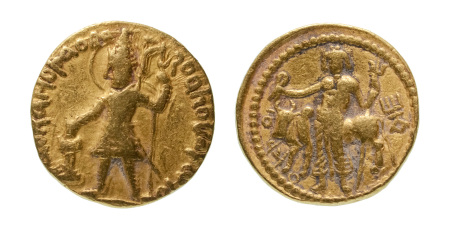 Stamp of Coins » Kushan Kushanas, Vasudeva I, c. 190-230, AV dinar, 7.89 g. Oesho Bull