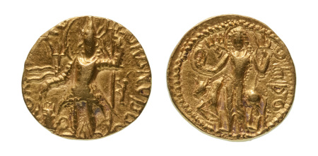 Stamp of Coins » Kushan Kushanas, Vasishka, c. 247-265, AV dinar, 7.88 g. Oesho Bull