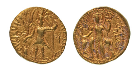 Stamp of Coins » Kushan Kushanas, Vasishka, c. 247-265, AV dinar, 7.83 g. Oesho Bull