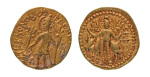 Stamp of Coins » Kushan Kushanas, Kanishka III, c. 267-270, AV dinar, 7.69 g. (21 mm). Oesho Bull