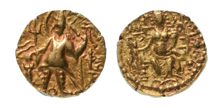 Stamp of Coins » Kushan Kushanas, Kanishka III, c. 267-270, AV quarter dinar, 1.91 g. Ardoksho