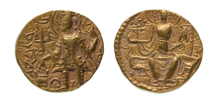Stamp of Coins » Kushan Kushanas, Kanishka III, c. 267-270, AV dinar, 7.82 g. Ardoksho