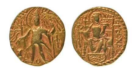 Stamp of Coins » Kushan Kushanas, Kanishka III, c. 267-270, AV dinar, 7.75 g. (20 mm). Ardoksho