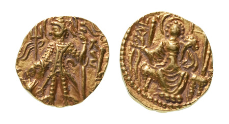 Stamp of Coins » Kushan Kushanas, Vasudeva II, c. 275-300, AV dinar, 7.85 g. (20 mm). Ardoksho