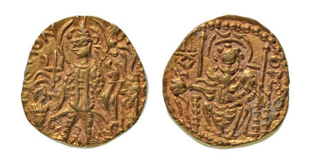 Stamp of Coins » Kushan Kushanas, Vasudeva II, c. 275-300, AV dinar, 7.75 g. Ardoksho