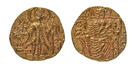 Stamp of Coins » Kushan Kushanas, Vasudeva II, c. 275-300, AV dinar, 7.75 g. Ardoksho