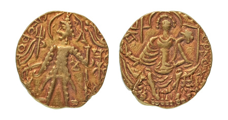 Stamp of Coins » Kushan Kushanas, Shaka, c. mid-4th century, AV dinar, 7.69 g. Ardoksho