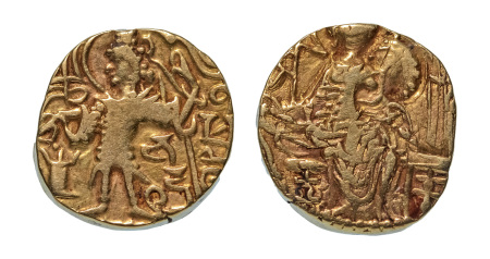 Stamp of Coins » Kushan Kushanas, Kipanadha, c. 335-350, AV dinar, 7.54 g. Ardoksho