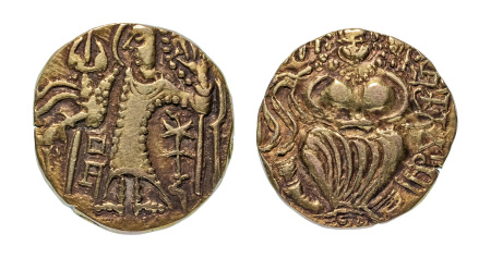 Stamp of Coins » Kushan Kushanas, Hunnic tribes. Kidarites, Kidara, c. 365-390, AV dinar, 7.62 g. Ardoksho