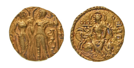 Stamp of Coins » Gupta Gupta Empire, Chandragupta I, c. 319-335, AV dinar, 7.61 g. King and Queen