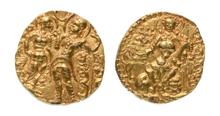 Stamp of Coins » Gupta Gupta Empire, Chandragupta I, c. 319-335, AV dinar, 7.86 g. King and Queen