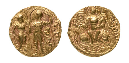 Stamp of Coins » Gupta Gupta Empire, Chandragupta I, c. 319-335, AV dinar, 7.35 g. King and Queen