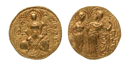 Stamp of Coins » Gupta Gupta Empire, Chandragupta I, c. 319-335, AV dinar, 7.80 g. King and Queen