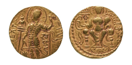 Stamp of Coins » Gupta Gupta Empire, Samudragupta, c. 335-375, AV dinar, 7.66 g. Javelin