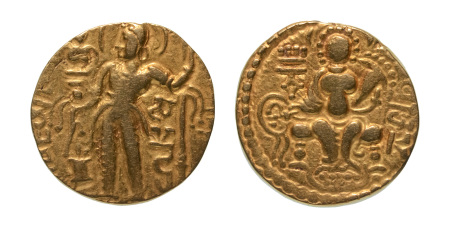 Stamp of Coins » Gupta Gupta Empire, Samudragupta, c. 335-375, AV dinar, 7.54 g. Javelin