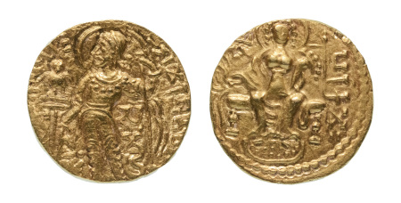Stamp of Coins » Gupta Gupta Empire, Samudragupta, c. 335-375, AV dinar, 7.49 g. Javelin