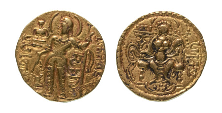 Stamp of Coins » Gupta Gupta Empire, Samudragupta, c. 335-375, AV dinar, 7.58 g. Javelin