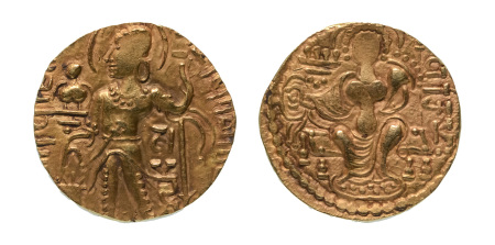 Stamp of Coins » Gupta Gupta Empire, Samudragupta, c. 335-375, AV dinar, 7.71 g. Javelin