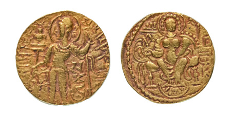 Stamp of Coins » Gupta Gupta Empire, Samudragupta, c. 335-375, AV dinar, 7.65 g. Javelin