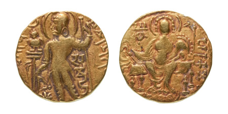 Stamp of Coins » Gupta Gupta Empire, Samudragupta, c. 335-375, AV dinar, 7.36 g. Javelin