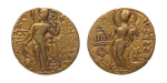 Stamp of Coins » Gupta Gupta Empire, Samudragupta, c. 335-375 (or Kachagupta), AV dinar, 7.55 g. Chakra
