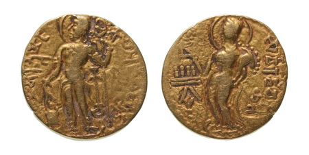 Stamp of Coins » Gupta Gupta Empire, Samudragupta, c. 335-375 (or Kachagupta), AV dinar, 7.55 g. Chakra