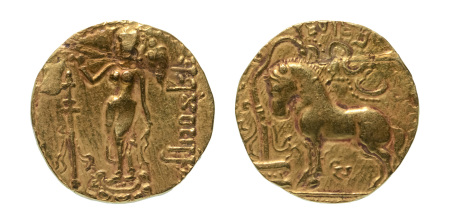 Stamp of Coins » Gupta Gupta Empire, Samudragupta, c. 335-375, AV dinar 7.36 g. Horse