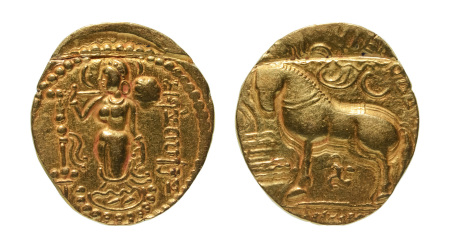 Stamp of Coins » Gupta Gupta Empire, Samudragupta, c. 335-375, AV dinar 7.53 g. Horse