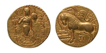Stamp of Coins » Gupta Gupta Empire, Samudragupta, c. 335-375, AV dinar 7.45 g. Horse