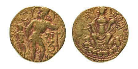 Stamp of Coins » Gupta Gupta Empire, Samudragupta, c. 335-375, AV dinar, 7.47 g. Battle Axe