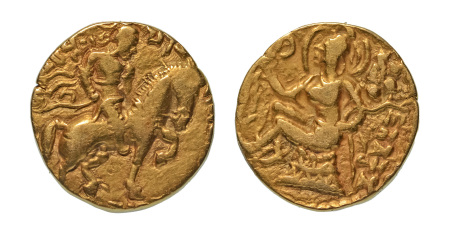 Stamp of Coins » Gupta Gupta Empire, Chandragupta II, c. 380-413, AV dinar, 7.36 g. Horseman