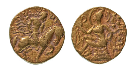 Stamp of Coins » Gupta Gupta Empire, Chandragupta II, c. 380-413, AV dinar, 7.87 g. Horseman