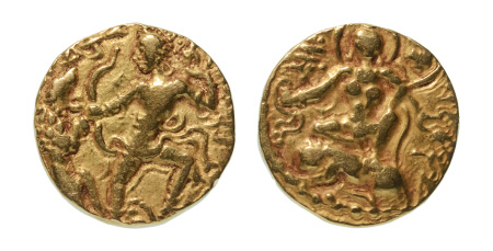 Stamp of Coins » Gupta Gupta Empire, Chandragupta II, c. 380-413, AV dinar, 7.71 g. Lion slayer