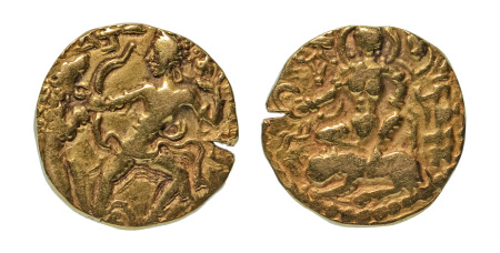 Stamp of Coins » Gupta Gupta Empire, Chandragupta II, c. 380-413, AV dinar, 7.77 g. Lion slayer
