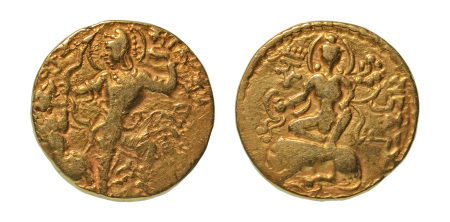 Stamp of Coins » Gupta Gupta Empire, Chandragupta II, c. 380-413, AV dinar, 7.69 g. Lion slayer