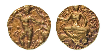 Stamp of Coins » Gupta Gupta Empire, Kumaragupta I, c. 415-455, AV dinar, 8.09 g. Lion slayer