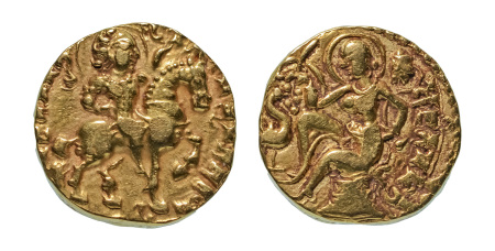 Stamp of Coins » Gupta Gupta Empire, Kumaragupta I, c. 415-455, AV dinar, 8.23 g. Horseman