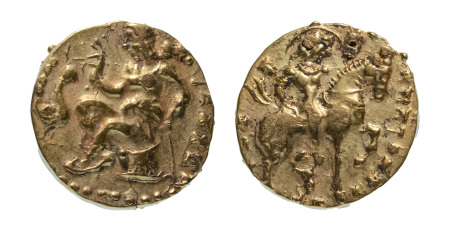 Stamp of Coins » Gupta Gupta Empire, Kumaragupta I, c. 415-455, AV dinar, 8.17 g. Horseman