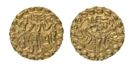 Stamp of Coins » Post-Gupta Post Gupta, Bengal, Samatata region, anonymous issue, c. 675-700, AV dinar, 5.60 g.