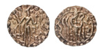 Stamp of Coins » Post-Gupta Post Gupta, Bengal, Samatata region, king of Kumarupa Bhaskaravarman (?), c. 650-700, AV dinar, 5.65 g.