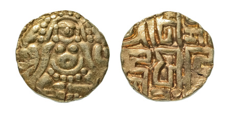 Stamp of Coins » Hindu coins of medieval India Kalachuris of Tripuri, Gangeya Deva, 1015-1040, AV dinar, 3.92 g.