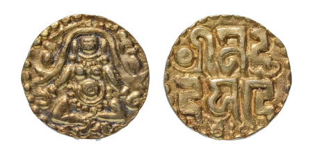 Stamp of Coins » Hindu coins of medieval India Kalachuris of Tripuri, Gangeya Deva, 1015-1040, AV dinar, 4.02 g.