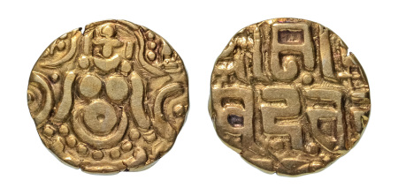 Stamp of Coins » Hindu coins of medieval India Gahadavalas of Kannauj, Govinda Chandra, 1114-1154, AV dinar, 4.06 g.